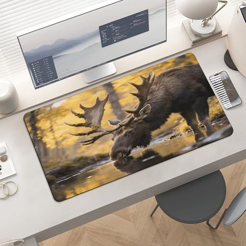 Rustic Woodland Deer Tapete Grande para Mouse de Goma Antideslizante miniatura 6