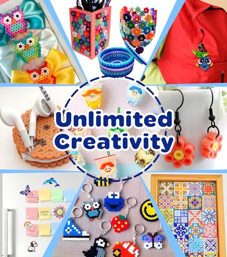 Ophy Fuse Beads Kit | 15000pcs 5mm Fuse Beads in 20 Colors Iron Bead Set with 16 Patterns, 6 Pegboards, 2 Tweezers, 5 Ironing Papers Art Craft Kit for Boys Girls DIY Crafts Making Birthday Gift