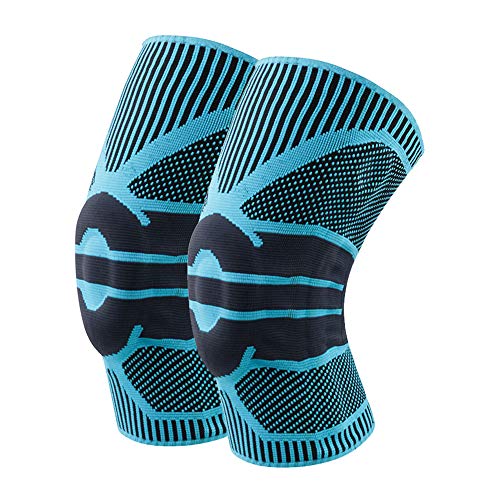 KKmoon 2 peças homens mulheres joelheiras joelheiras de compressão de apoio articular corrida caminh