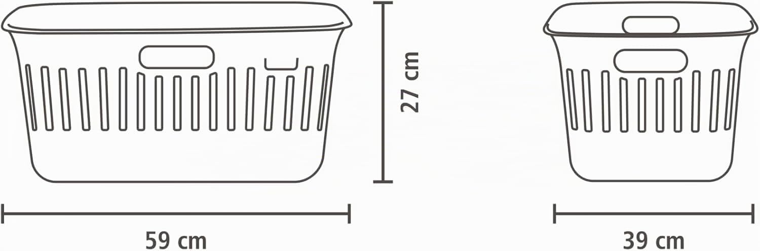 Brabantia Collect-It Wäschekorb 40 l (Soft Beige), 2er-Set, Wäschesammler für Küche und Hauswirtschaftsraum, praktische Wäschewanne für Kleidung, Handtücher und Bettwäsche