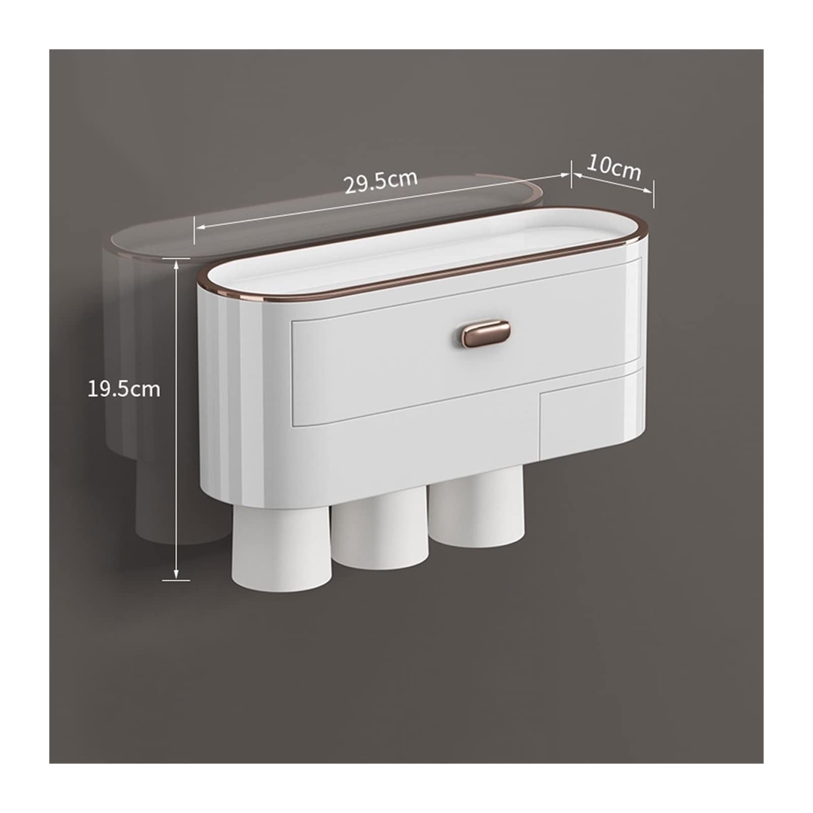 Estante para Cepillos de Dientes Porta spazzolino Montato a Parete Senza punzonatura a battibecco(B,M)