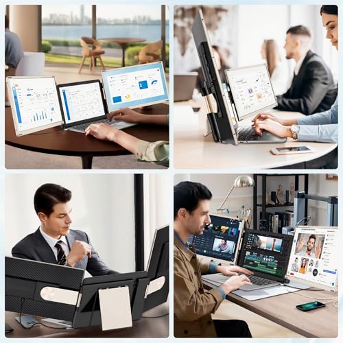 Image of CIDETTY Laptop Screen Extender Monitor Portable, 15.6 inch FHD Monitor Extender Detachable Monitor for Laptops, Triple Laptop Monitor Extender compatiable with Windows, Mac, Android, Chrome, Switch & PS