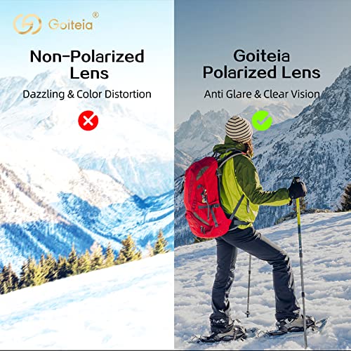 Image of Goiteia Polarized Flip up Clip on Sunglasses over Prescription Glasses for Men Women-Upgraded No Blue Glare