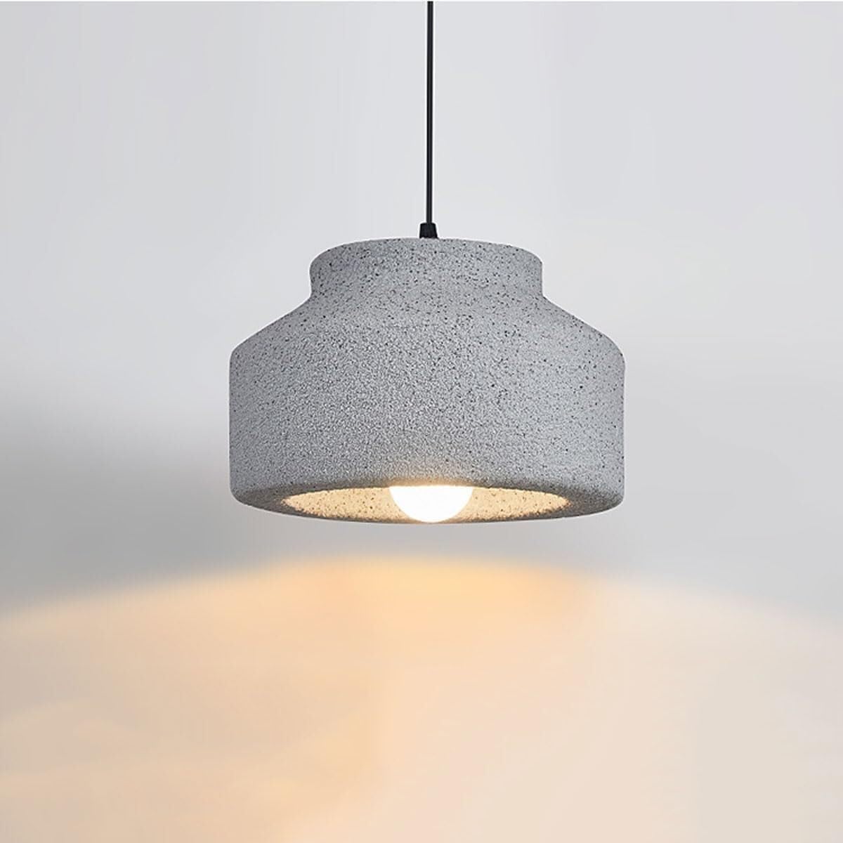 HYJAUSXB Japanese Wabi-sabi Minimalist Style Chandelier,E26 Base Hanging Light,Simple Creative Pendant Light,Indoor Adjustable Height Ceiling Light Fixture (Gray)