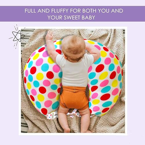 Image of VParents MIte (Polka Dots) Cotton Combo: Nursing Support, Mosquito Net Attached Bed and Carrying Nest