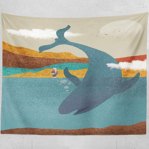 Wandteppich mit Sonnenuntergang, Naturwald, Baum, Landschaft, Wandbehang für Schlafzimmer, Wohnzimmer, Schlafsaal (Wal), 130 x 147 cm Cover