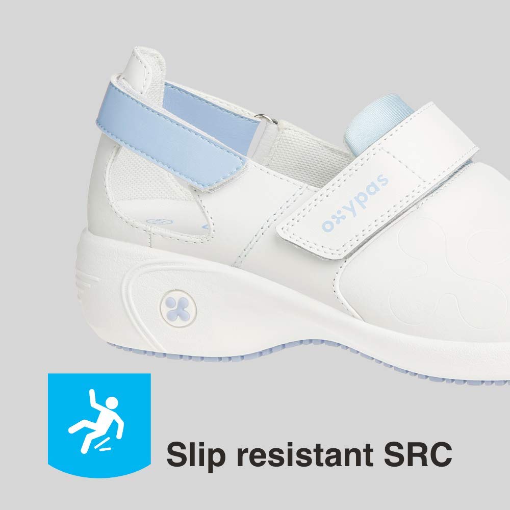 Oxypas Chaussures de Travail en Cuir - Salma - Sabot de Sécurité pour Femmes, Chaussures Antidérapantes et Confortables, idéales pour l'Hôpital et Les Soins