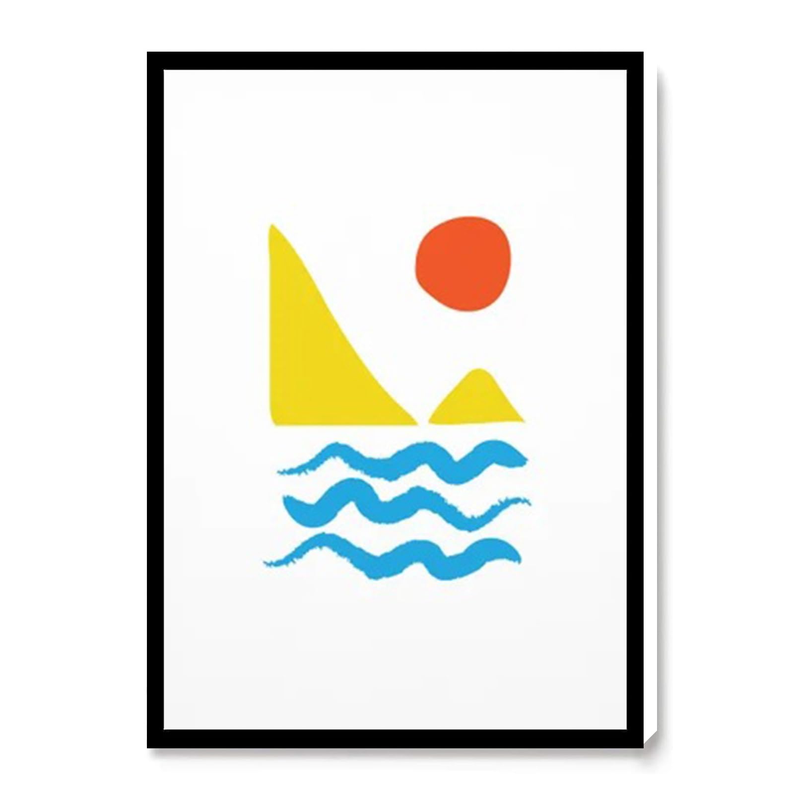 BATHROOM WALL ART DECOR,MODERN FARMHOUSE DECOR,FRIENDS WALL ART,Sea-Like Landscape Minimalist Wall Art Pattern Wall Art Modern Abstract Art Framed Wall Art Framed Posters Quote Wall Art ,8''x12''Framed Modern Canvas Wall Art