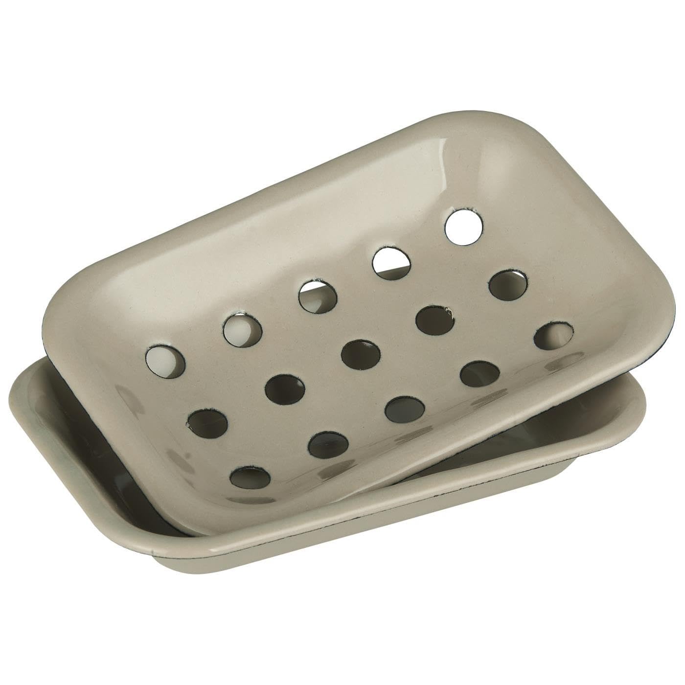 Ib Laursen Sand Soap Dish In 2 Parts Enamel -Coloured Width 10.5 X Height 2.5 L 15.5 Cm