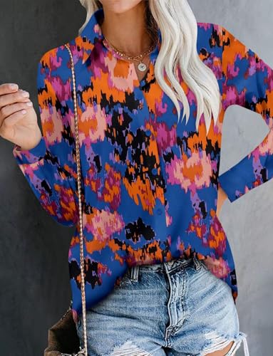 Image of Magritta Long Sleeve Shirts for Women Fashion Button Down Blouse Tops