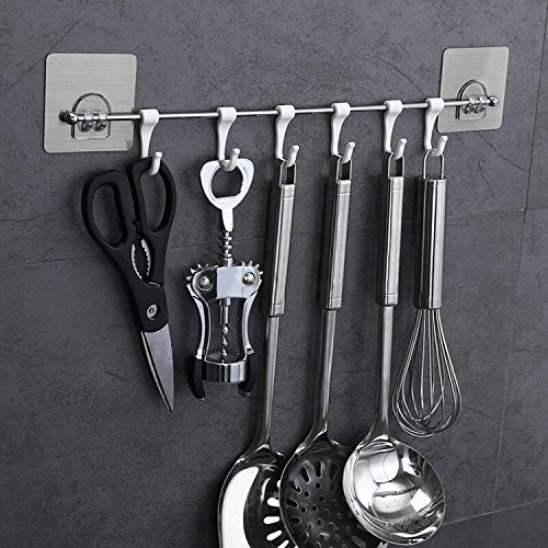 RUSHIL WERE Plastic Magic Sticker ABS Stainless Steel Self Adhesive Bathroom Towel & Utensil Rack | Items Organizer Rack Stand | Wall Hanging Hooks Strong Without Drilling | Pack of 1 (B0B542F7YQ) Amazon Price History, Amazon Price Tracker