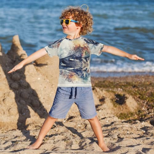 Boys Short Sleeve T-Shirts Elephant Animal Graffiti Rashguard Kids Swim Shirts Sun UPF 50+ Multicoloured4
