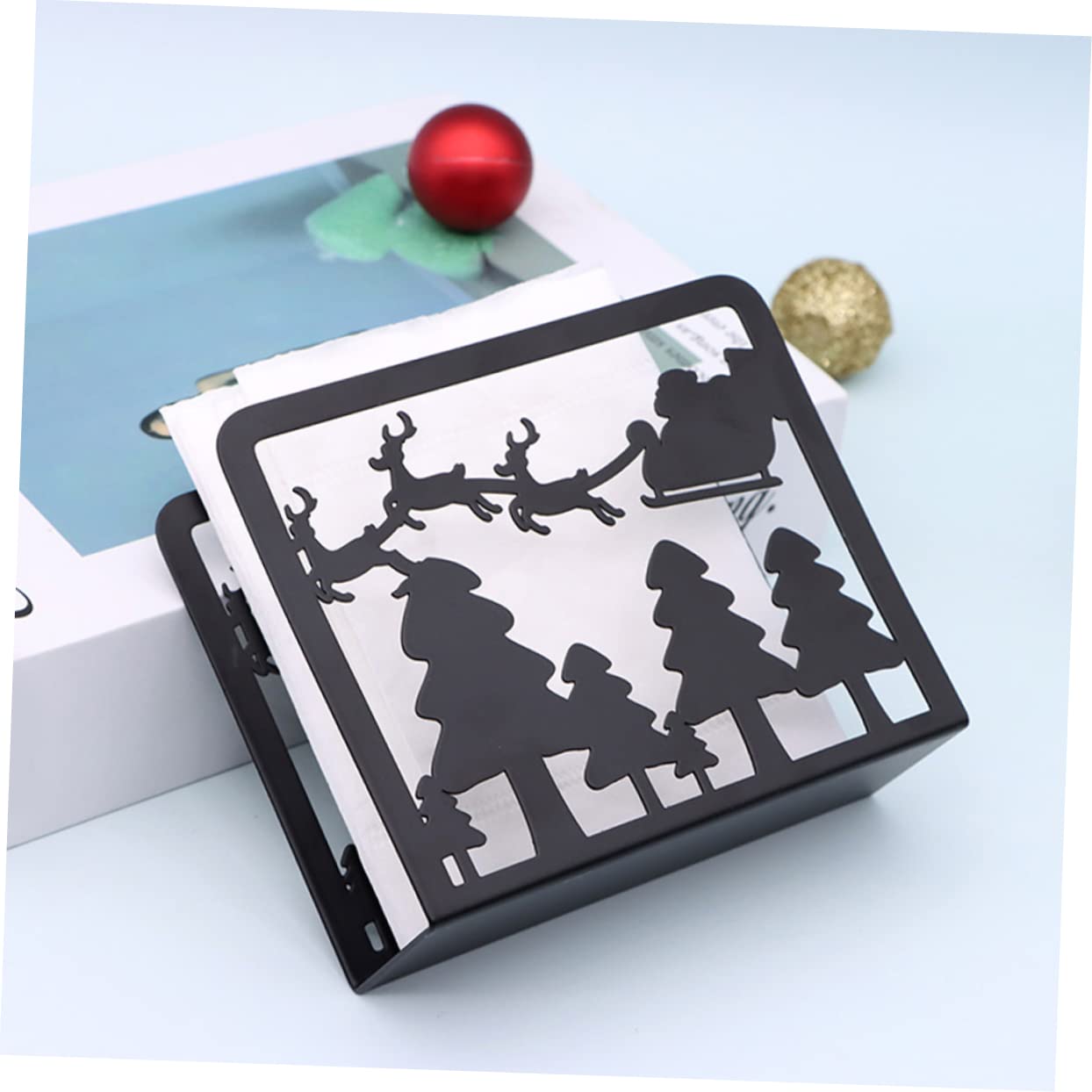 5 Piezas servilletero dispensador de pañuelos navideños árbol Soporte de servilletas de mesa Soporte de servilletas para fiestas dispensador de servilletas porta pañuelos de papel Cabilock