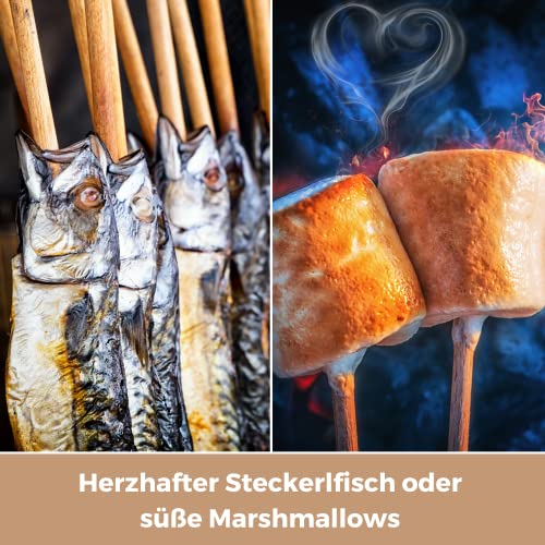 Stockbrot-Stöcke aus Bambus – 100 Spieße für Grill und Lagerfeuer
