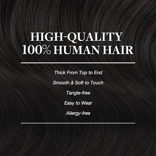 Image of GOO GOO Clip in Hair Extensions Real Human Hair Black Remy Extensions