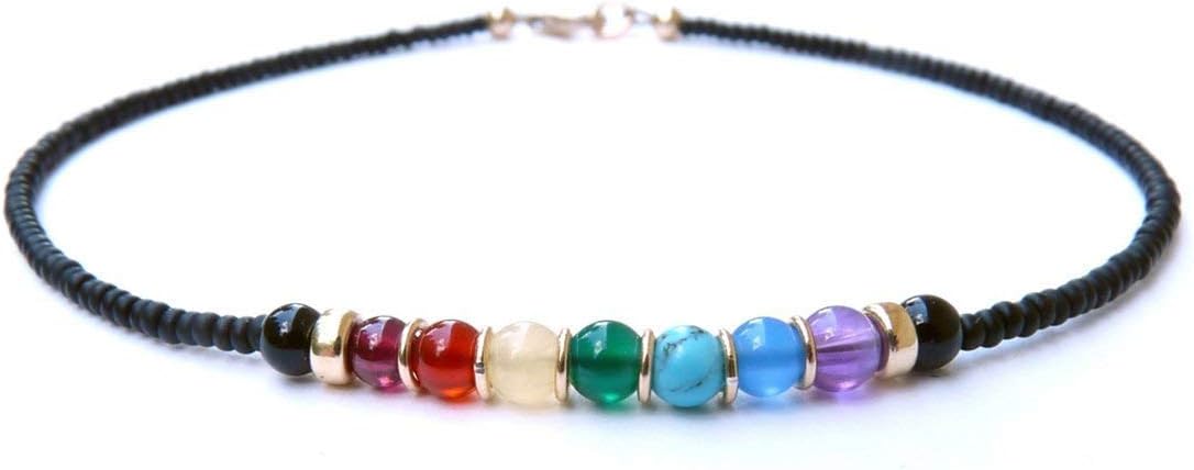 Gods Promise Bracelets/Anklets or Womens Anklets, Gold Filled Genuine 4MM Gemstones Reiki Yoga Gifts Stress Anxiety