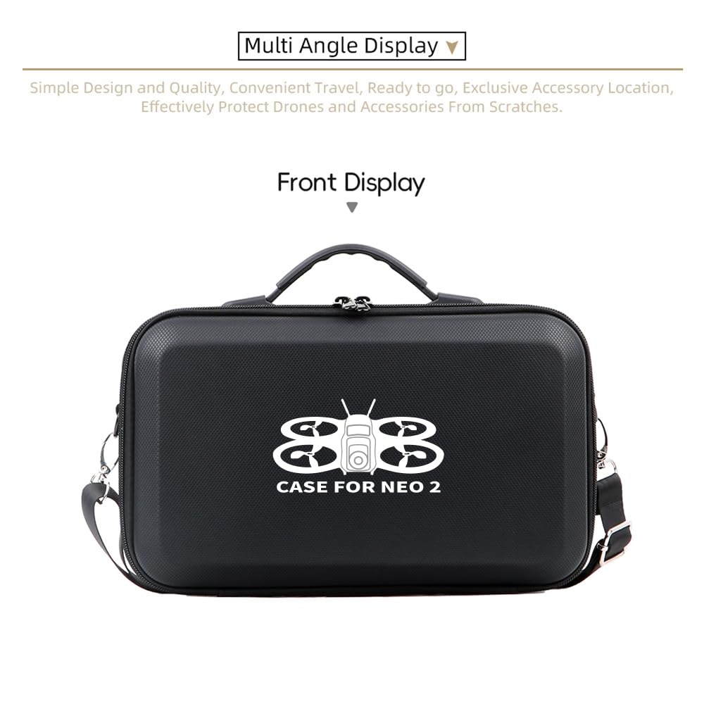 Custodia rigida per DJI Neo 2, custodia da viaggio di grande capacità, borsa portatile con tracolla per Neo2 Motion Fly More Combo, RC-N3, hub di ricarica della batteria e accessori