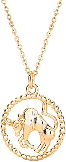 12 Constellation Necklace Geometric Round Hollow Zodiac Sign Pendant Necklace for Women Men Personalized Jewelry