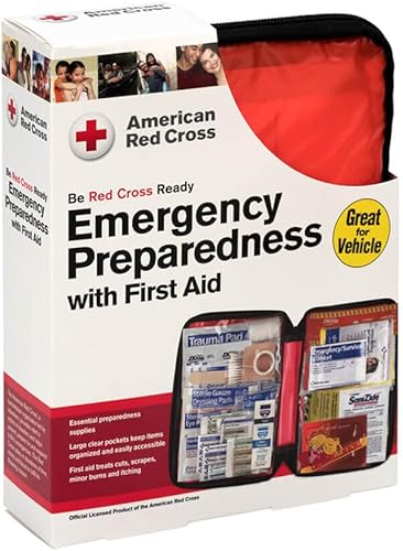 American Red Cross Producto con licencia oficial, kit grande de primeros auxilios para automóviles de lujo con estuche suave, suministros de