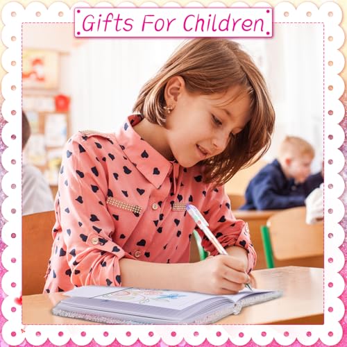 Image of Outus 4 Pcs Sequin Girls Journal Valentines Journal Gift with Color Gel Ink Pens Glitter Notebook Flip Writing Diary for Kids Girl Writing Drawing Travel Gifts(Gradient AB Color,Heart)
