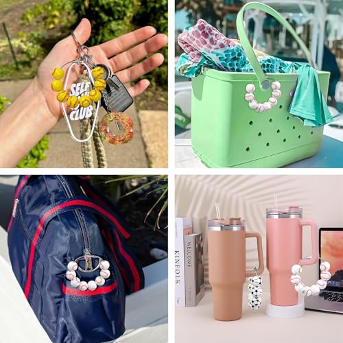 Sports Charms for Bogg Bag, Wooden Beads Accessories Charm for Simply Southern Beach Bag, Beach Tote Bag Charms for Men Women,Soccer4