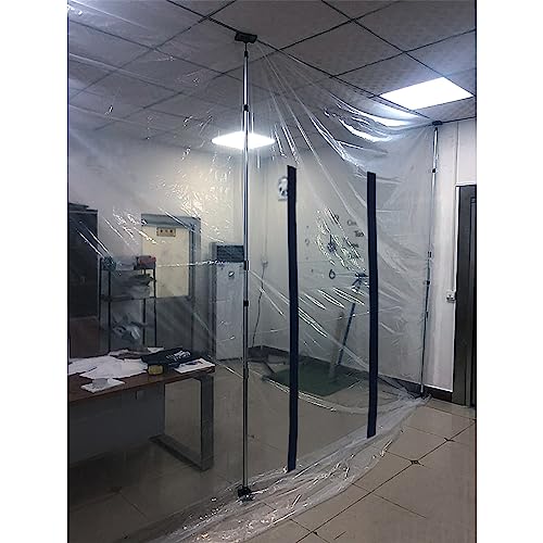 DEMA Staubschutzwand 4x10 m Folienwand Schmutzschleuse mit Reißverschluss Staubschutz für Bauarbeiten Renovierungen Malerarbeiten und mehr