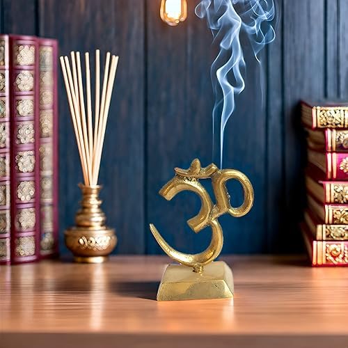 PARIJAT HANDICRAFT Brass Om Symbol Wall Decor, for Meditation Room, Yoga Studio (3- Inch)