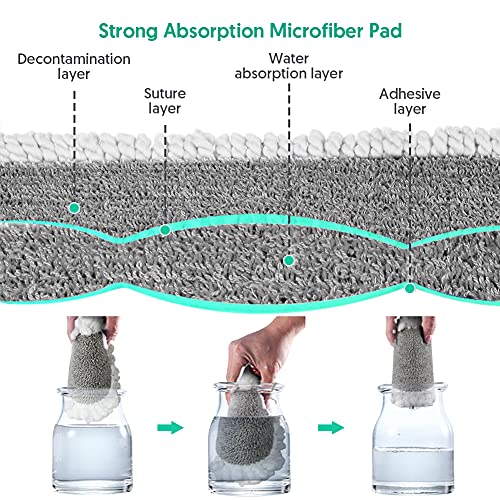 Spray Mop For Floor Cleaning, Domi-Patrol Microfiber Floor Mop Spray Kitchen Mop With 3 Washable Mop Pads & 635Ml Refillable Bottle, Dry Wet Mop For Hardwood Laminate Vinyl Tile Floors, Green #TOP3