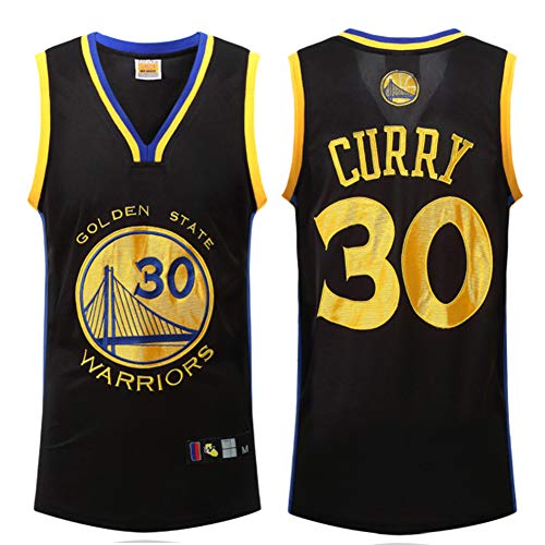Dioxide NBA Basket Maillots Curry Warriors 30ème, Maillot Réel De Broderie Costume Jersey D'été Costume Jersey pour Garçon, Hommes
