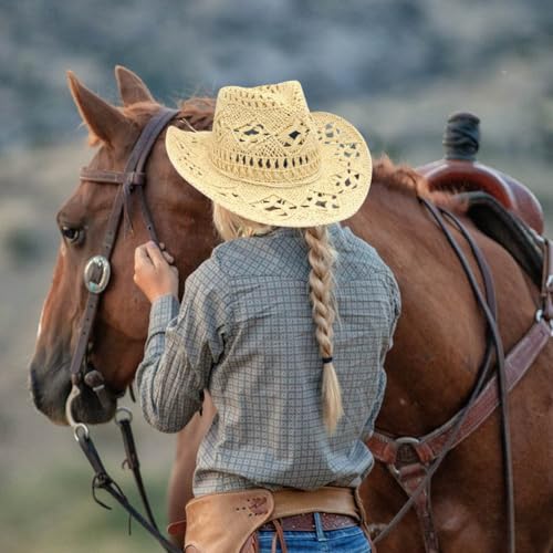 Sombrero de paja con ala ancha para verano unisex miniatura 5