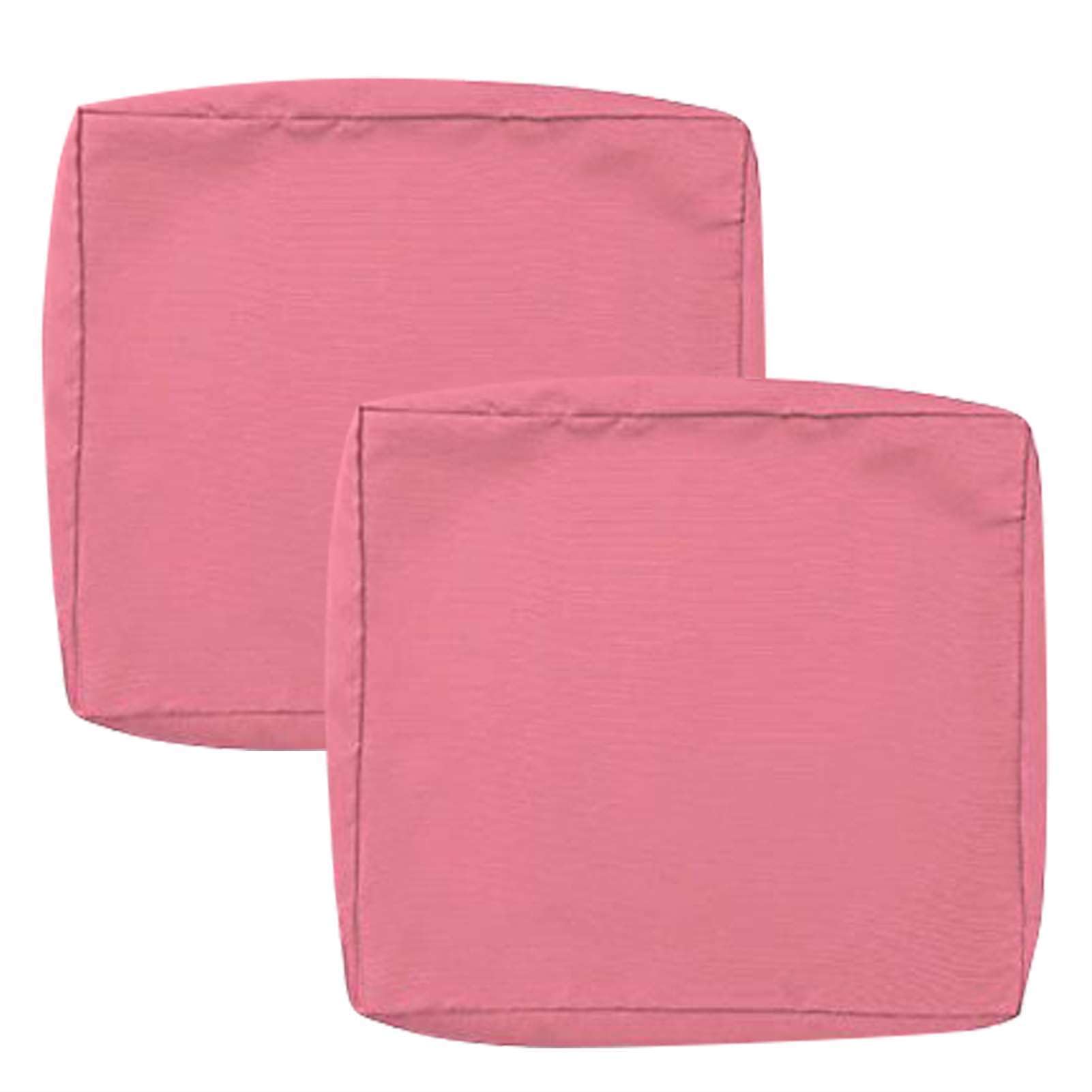 SK Studio Patio Cushion Covers Replacement, 2 Pack Waterproof Outdoor Furniture Seat Cushion Slipcover with Zipper for Garden and Backyard, Pink