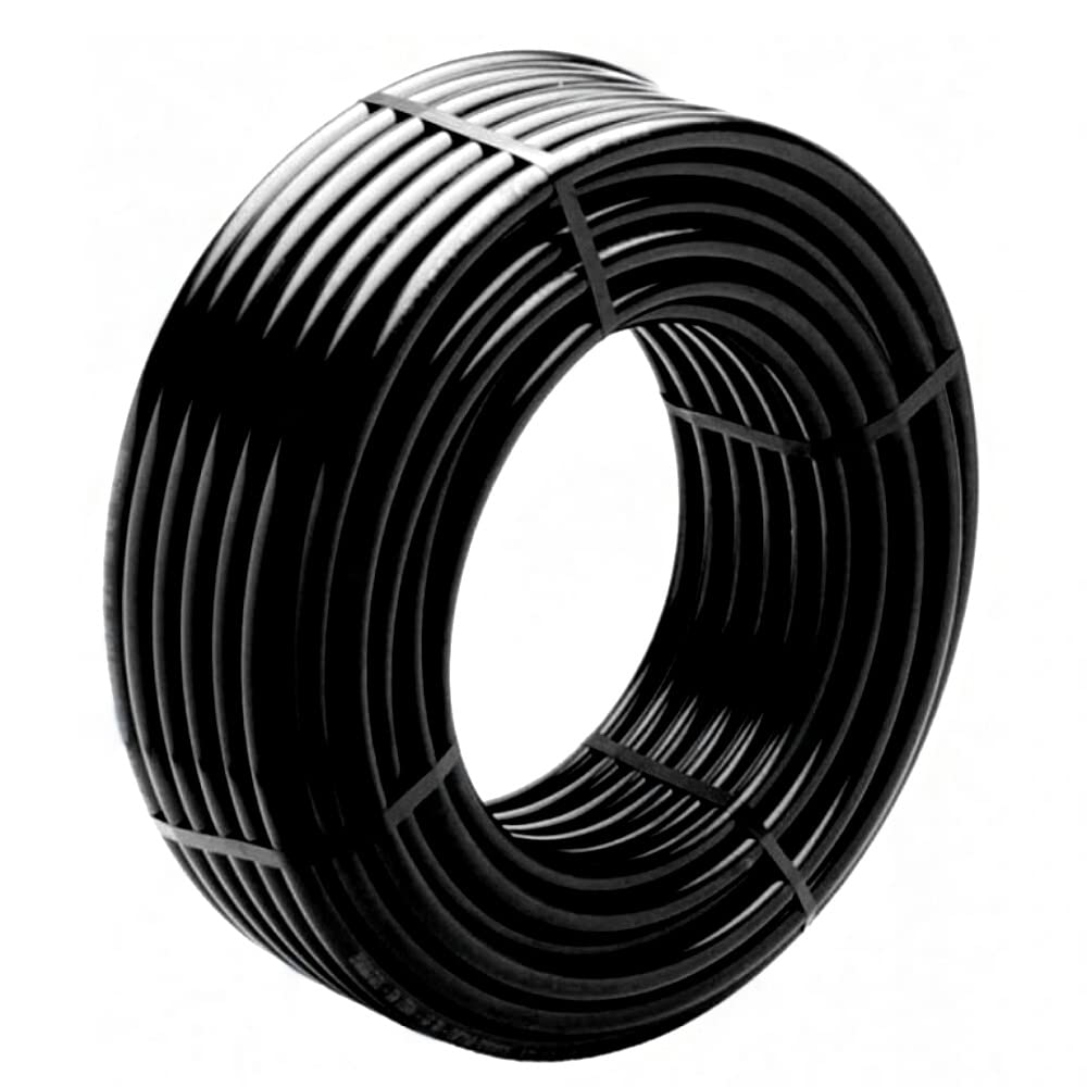 MUGAR- Manguera de riego por goteo. Tubo de goteo de polietileno de 500 metros y 12 milímetros sin goteros color negro, para agricultura y jardines particulares.
