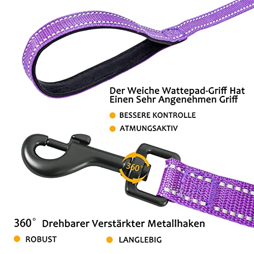 Demigreat Schleppleine für Hunde, 3m / 5m / 10m / 15m / 20m Robuste Lange Hundeleine Reflektierend Trainingsleine mit Gepolsterter Griff und handschlaufe, Ausbildungsleine für Kleine bis Große Hunde