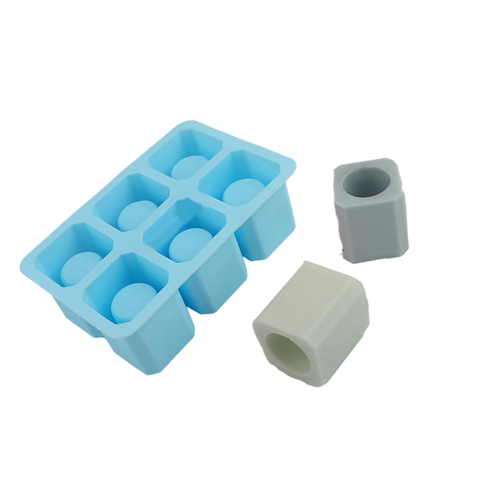 Oxxggkao Blue Sturdy Silicone Ice Cup Maker With Hollow Design Homebrewed Ice Cup Set For Unique Beverage Presentation Season Drink Accessories