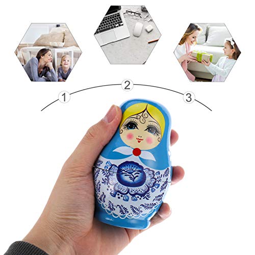 Toyvian Russische Matroschka Puppen 5 traditionelle Babuschka Matrjoschka Holzpuppen Mädchen Figuren Stapeln Puppen Spielzeug Geschenk für Kinder Geburtstag 11 cm hohe Zufälliger Stil