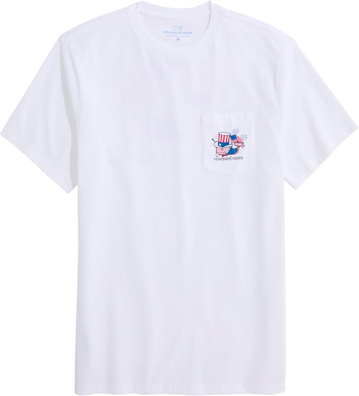 Vineyard Vines Mens Uncle Sam Whale Short-Sleeve Pocket Tee - Image 2
