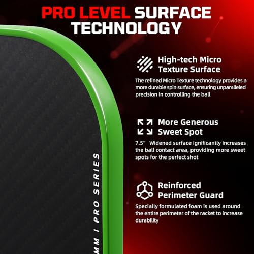 Image of BAGAIL Pickleball Paddles, USAPA Approved Fiberglass Surface Pickleball Set, Lightweight Pickle Ball Rackets with 4 Balls, 1 Bag, Designed in California for Traction and Stability