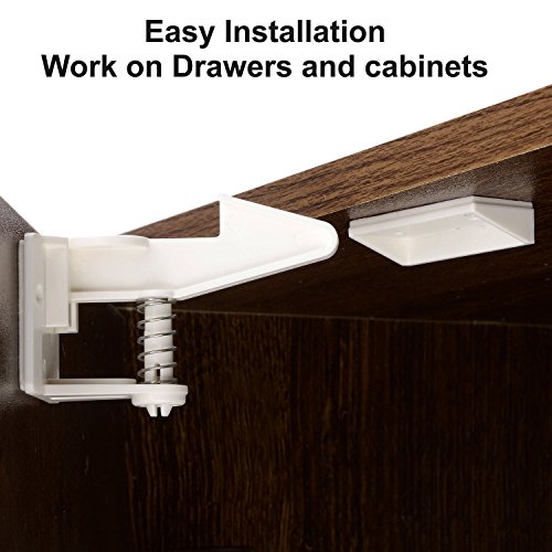 Vmaisi SLOCK-20 Pack Cabinet Locks Child Safety Latches - Vmaisi Baby Proofing Cabinets Drawers Lock thumb #3