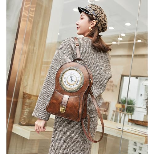Women's Real Working Clock Bag, Crossbody Shoulder Bag with Time Function (C)4