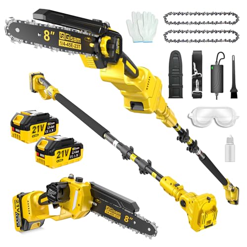 2-in-1 Electric Pole Saws for Tree Trimming,8' Mini Chainsaw Cordless with Extension Pole, 1000W...