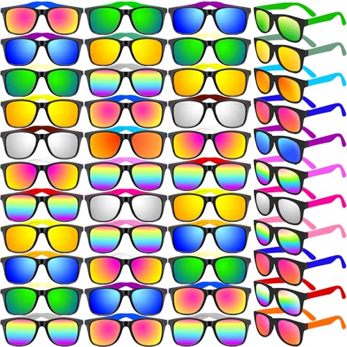 64/120 PCS Sunglasses Party Favors Bulk,Neon Sunglasses with UV Protection for Adults Kids Boys Girls Pool Beaach