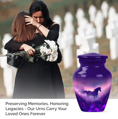 Image of Horse Urn for Ashes for Women - Small Urns for Human Ashes Keepsake - Cremation Urns for Adult Male Dad - Mini Urn for Infant (Size:- 3 inch 2Pcs)
