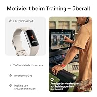 Fitbit Google Charge 6 Aktivitätstracker enthält eine 3 monatige Google Health Premium Mitgliedschaft, 7 Tage Akkulaufzeit, Google Wallet und Maps, Porcelain/Aluminum in Silber – Ansicht 4
