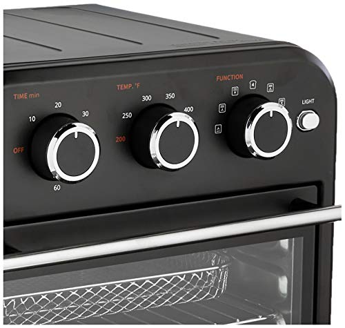 Image of COMFEE' Retro Air Fryer Toaster Oven, 7-in-1, 1250W, 14QT Capacity, 4 Slice, Fry, Bake, Broil, Toast, Warm, Convection Black, Perfect for Countertop (CO-A101A(BK))