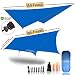 Roman Ventures Hammock RAIN Fly Tent TARP Waterproof Camping Shelter. Lightweight Ripstop Nylon & Not Polyester. Stakes Included. (Dark Blue)