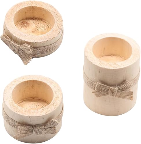 Wooden Tealight Candle Holder Set 3 Sizes Tabletop Candle Stand Natural Wood Material for Home Dining Party Centerpiece