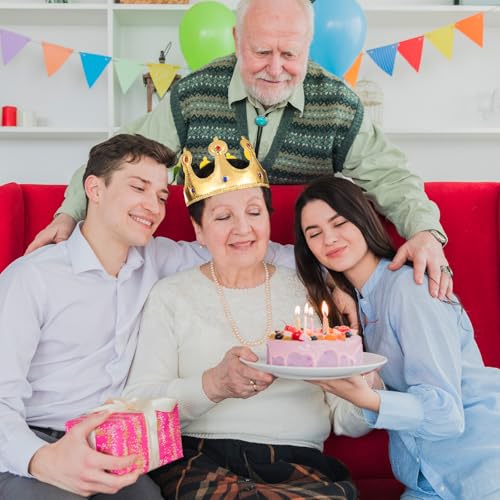 Apausvcm Königskrone, Gold, Erwachsene, Kostüm-Kopfbedeckungen, Prinzessin, Unisex, One Size Fits Most, Mehrere Anlässe, Klassisch