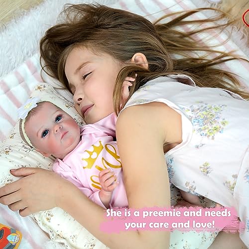 WOOROY-Realistic-Reborn-Baby-Dolls-16-Inch-Lifelike-Newborn-Preemie-Baby-Dolls-Girl-Handmade-Real-Life-Baby-Dolls-Soft-Cloth-Body-Gift-Toy-for-Kids-Age-3 WOOROY Realistic Reborn Baby Dolls 16 Inch Lifelike Newborn Preemie Baby Dolls Girl Handmade Real Life Baby Dolls Soft Cloth Body Gift Toy for Kids Age 3