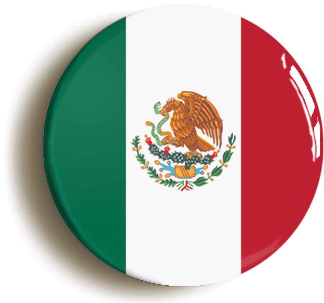 Ozorath MEXICO MEXICAN NATIONAL FLAG BADGE BUTTON PIN (Size is 1inch / 25mm diameter)