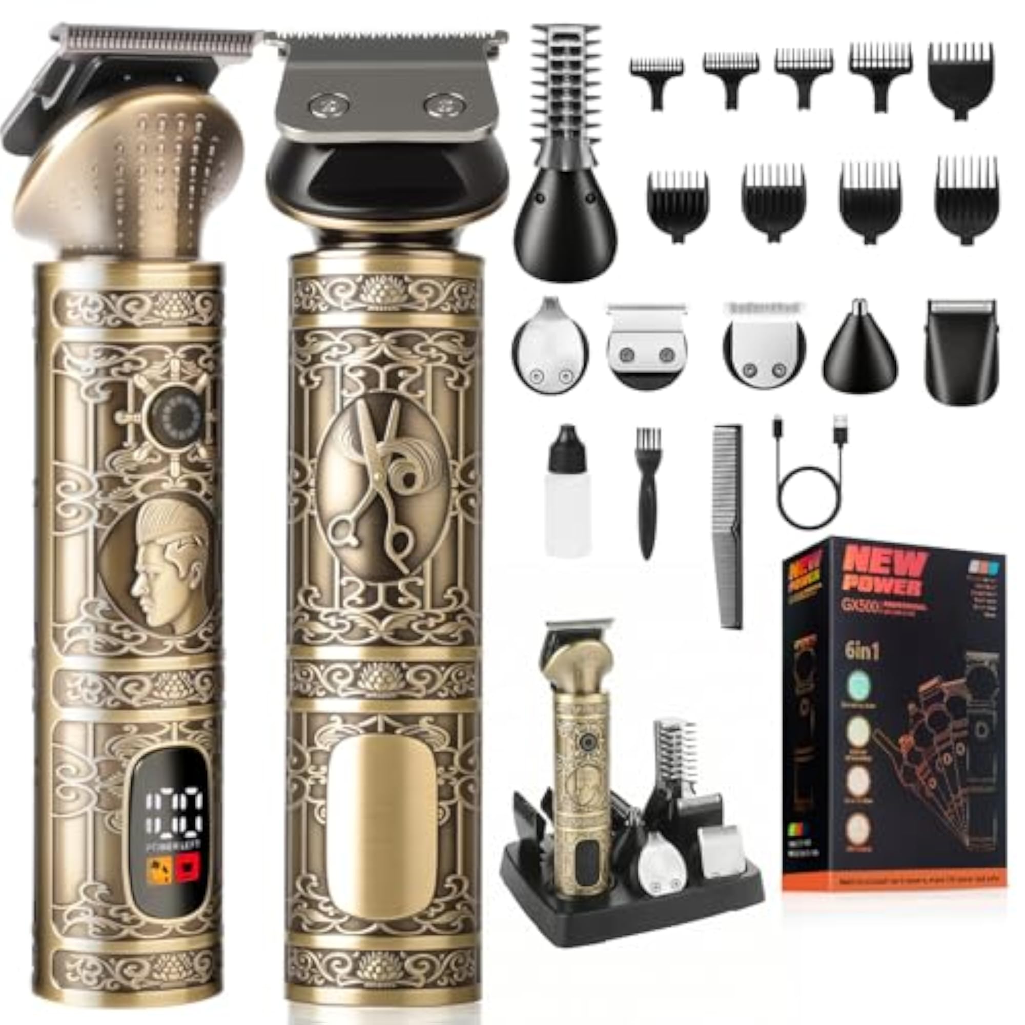 Men's 6-in-1 Cordless Hair Clipper Shaving Kit